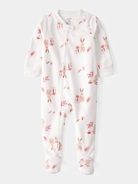 Carter's Toddler Girl 1-Piece Bunny Fleece Footie Pajamas - Ivory